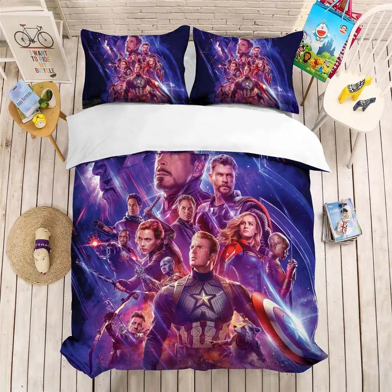10 Marvel Мстители 3d комплект постельного белья пододеяльники наволочки Капитан Америка Железный человек одеяло комплекты постельного белья постельное белье - Цвет: 10