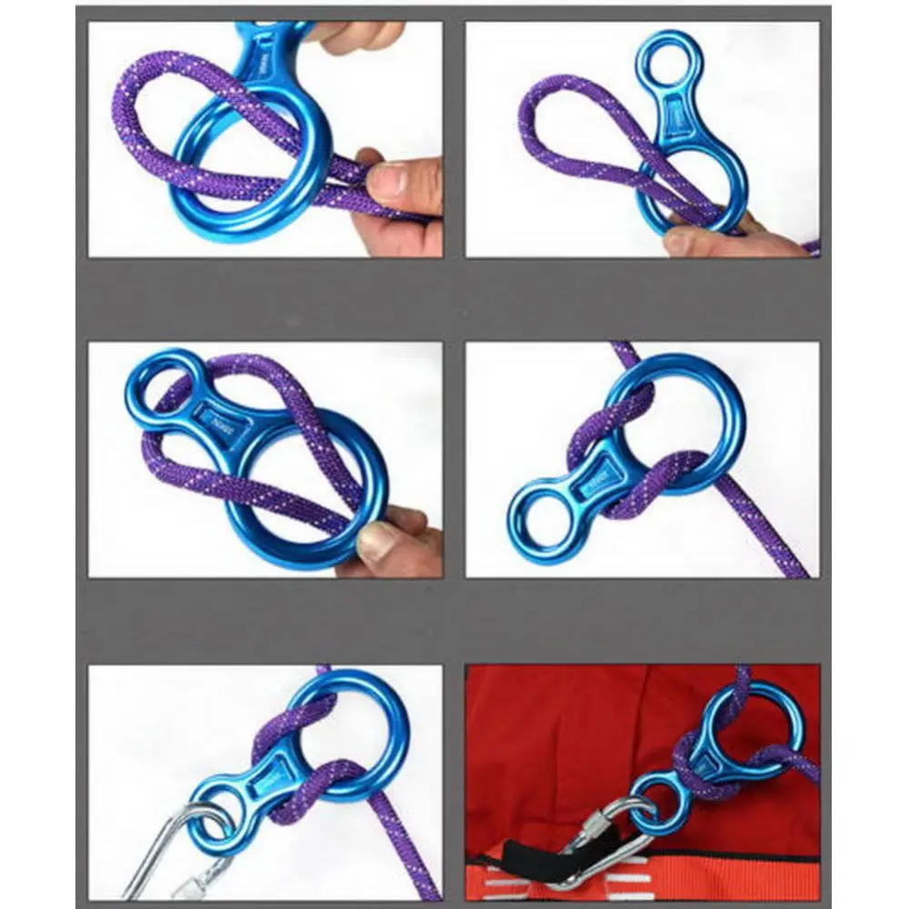 

Figure 8 Mountaineering Climbing Rappelling Ring Belay Device 35KN Downhill Protection for Rappelling Rescue Aerial Game Gear