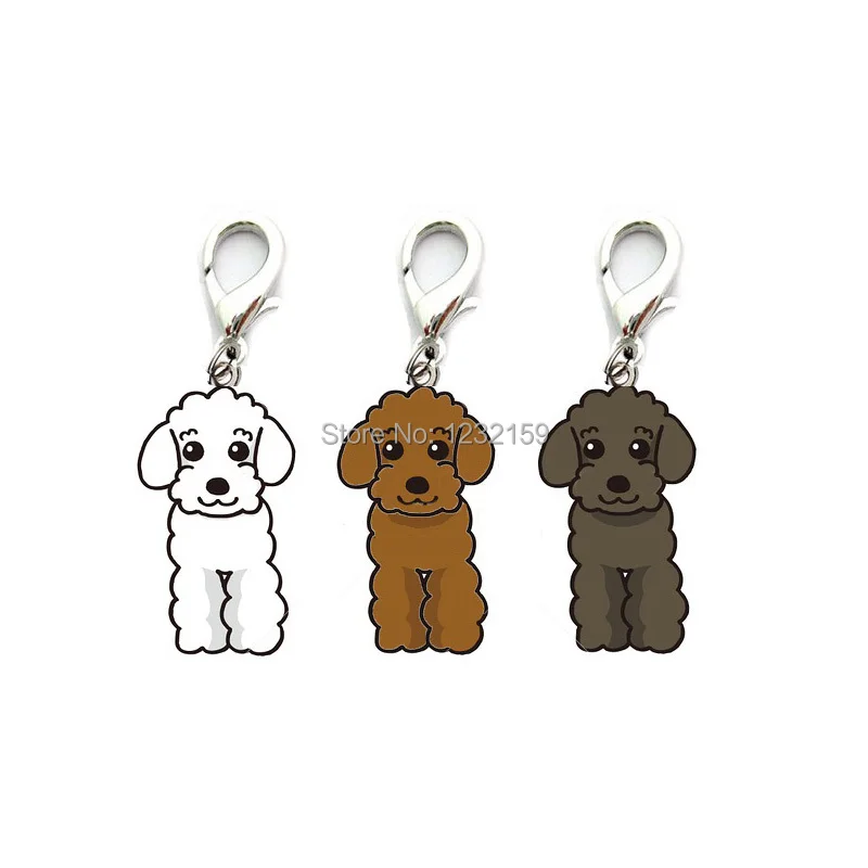 2 шт./лот Пудель Pet кулон из нержавеющей стали pet dog tag собак Цепочки и ожерелья