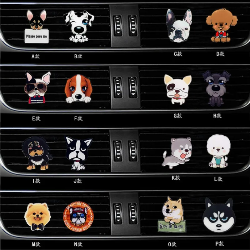 

Cute Dog Style Acrylic Air Freshener Conditioner Vent Outlet Decoration Perfume Clip Fragrance Auto Interior Smell Accessories
