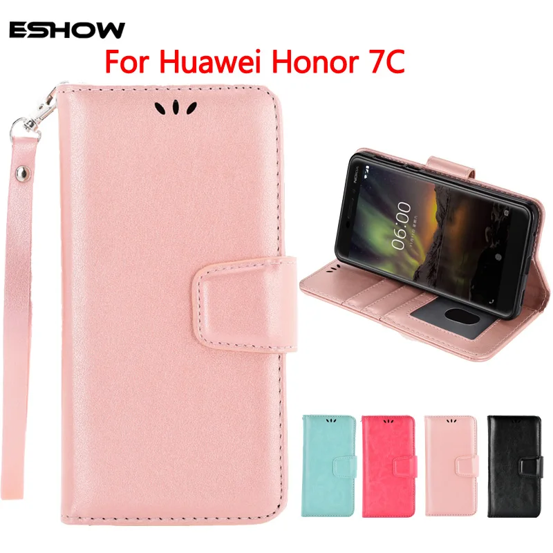 Для huawei Honor 7C наслаждаться 8 Роскошный кожаный флип чехол бумажник подставка 5 99