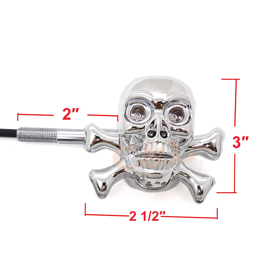 2X мотоциклетные хромированные светодиодсветодиодный поворотники с черепом из