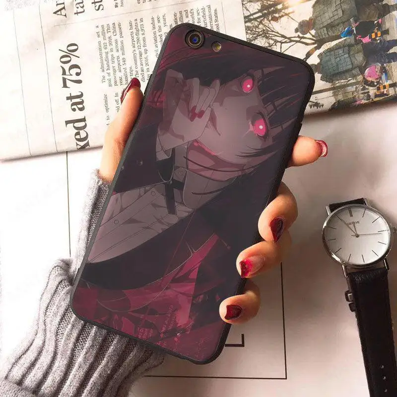 Уникальный роскошный силиконовый чехол Kakegurui для телефона iphone 8 8plus 7 7plus 6 6plus 5 5s XR