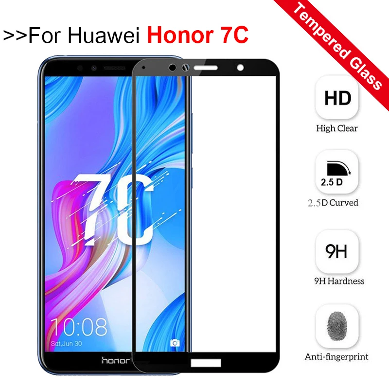 Стекло на Honor 7C pro защита экрана закаленное стекло для Huawei 7c AUM L41 полное покрытие