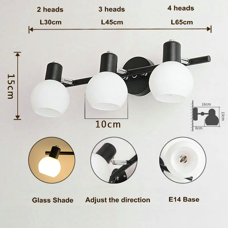 Светодиодное стеклянное зеркало для ванной комнаты настенный светильник в