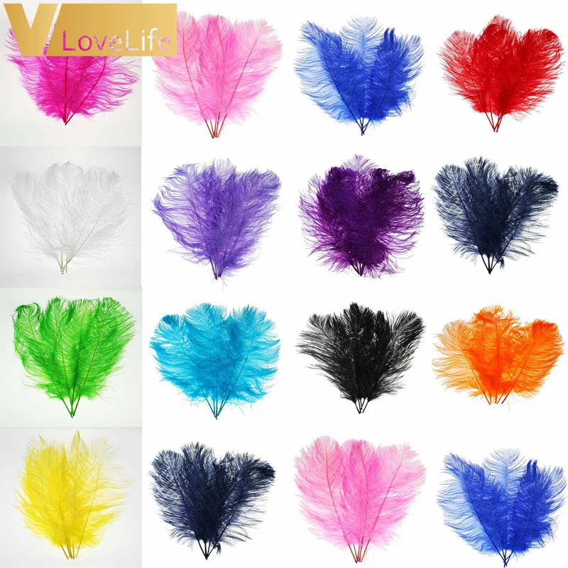 

50pcs/lot 35-40CM Beautiful Multicolor Feather DIY Jewelry Accessories Wedding Events Party Decorations Natural Ostrich Feather