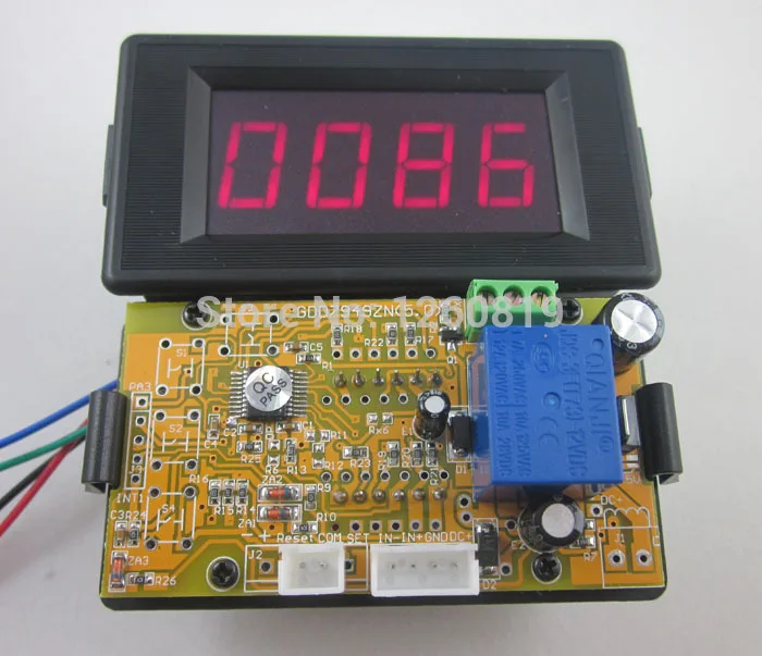 12 В 4 разрядный красный светодиодный счетчик прибор с релейным выходом вверх и