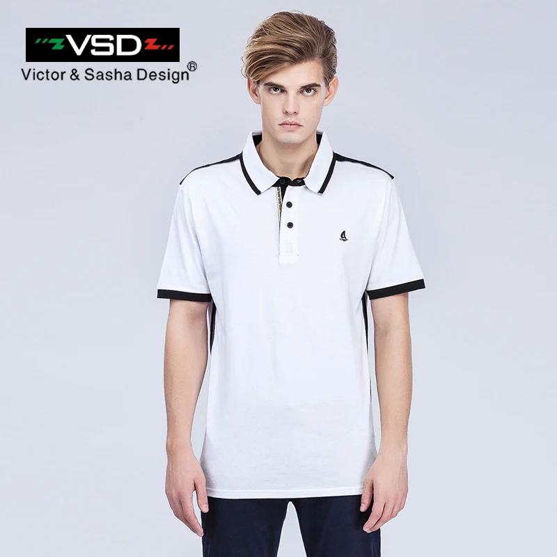 VSD 2017 Итальянское Поло Мужчины 6ХЛ Короткий Рукав Свободного Стиля Белого Цвета