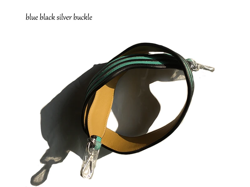 blue black silver bu Новинка, сменный трендовый ремень из натуральной кожи с волнистыми кругами, ремень на плечо с заклепками, известный бренд, ремни, сумка j021 - Цвет: blue black silver bu