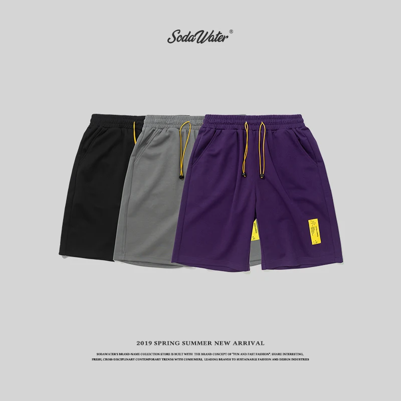 SODAWATER 2019 men's hip hop shorts summer fashion printed sweatpants with elastic waist Knee length Shorts 9360S | Мужская одежда