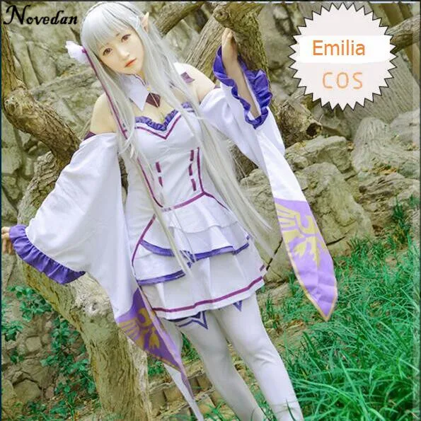 Re Zero Kara Hajimeru Isekai Seikatsu Emilia Cosplay Costume Fancy Dress+Elf Ears+Socks Halloween Adult Costumes For Women
Re Zero Kara Hajimeru Isekai Seikatsu Emilia Cosplay Costume Fancy Dress+Elf Ears+Socks Halloween Adult Costumes For Women
