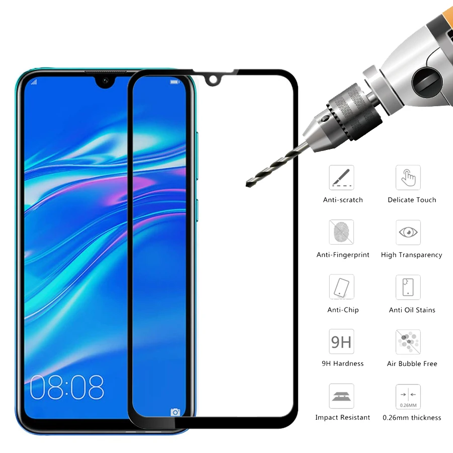 2 шт стекло для huawei Y7 Защитное стекло для huawei Y7 Prime DUB-LX1 DUB-LX2 DUB-LX3 y72019 7y pro защитная пленка 3D