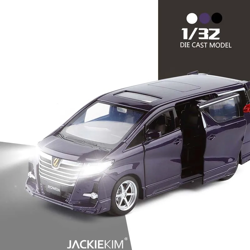 Высокая симитация 1:32 Alphard MPV модель из сплава Вытяните назад Модель автомобиля с 4 открыть дверь звуковой светильник детские игрушки