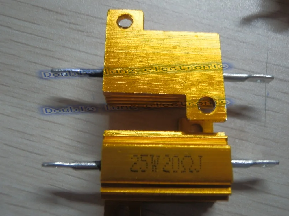 2 шт./лот 25 Вт Золотой Алюминиевый резистор 20R 22R 33R 47R 50R 68R 80R 100R 200R 300R 800R Ом золотой алюминиевый корпус сопротивление