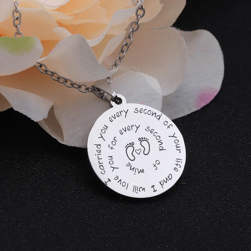 Hand Stamped I Carried You Every Second Of Your Life And Will Love For Wine Mirror Style Necklace | Украшения и аксессуары
