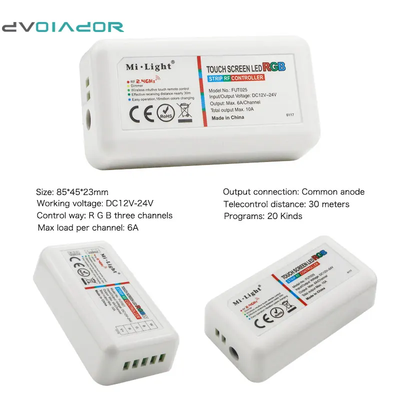 Ми lightrgbw/RGB светодио дный контроллер Сенсорный экран 2 4 г DC12 24V 18A пульт