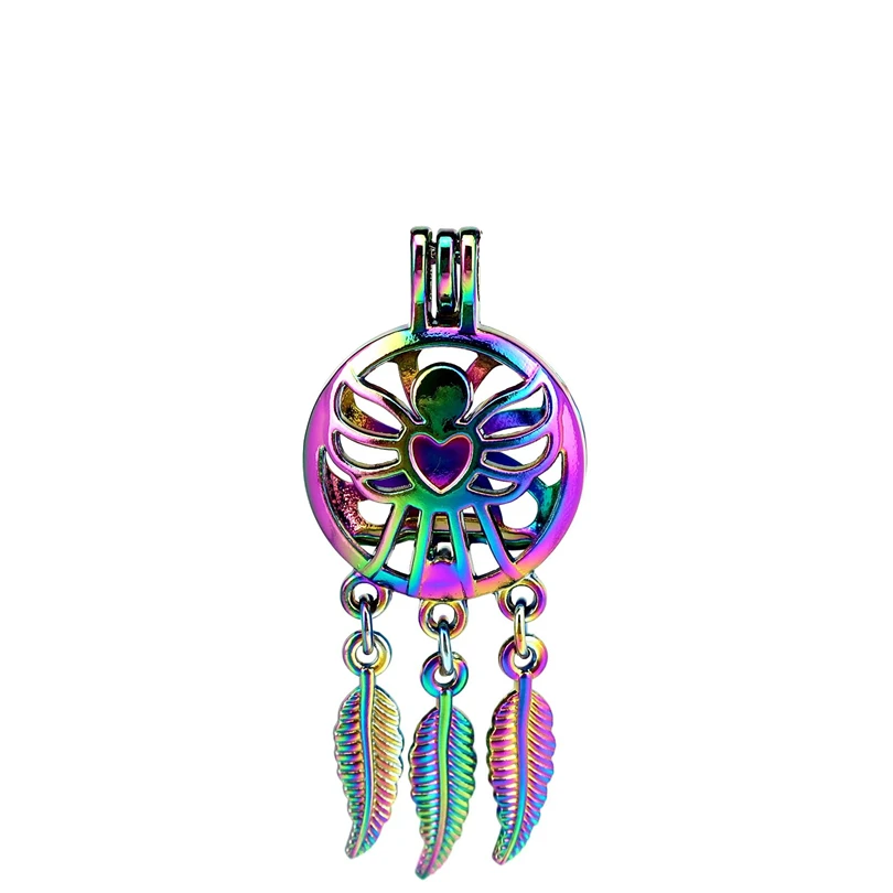 

C826 5pcs/lot COLORS Dream Catcher Butterfly Beads Cage Pendant Locket Fairytale Party Essential Oil Diffuser