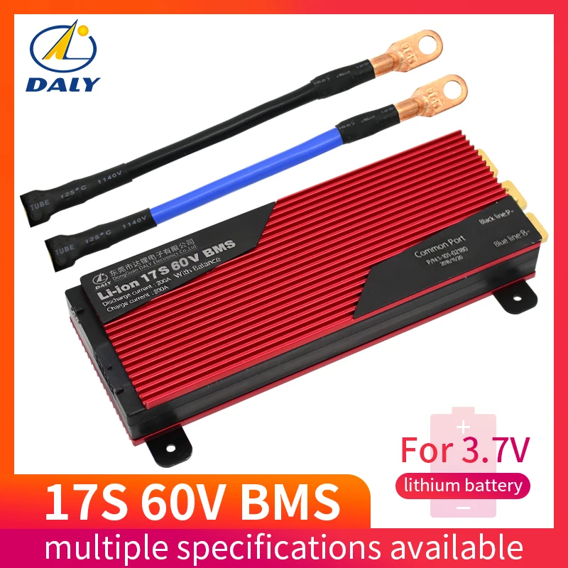 Daly 3,7 V 18650 баланс 17S 60V 80A 100A 120A 150A 200A умная BMS система управления батареей bms для электровелосипеда для литиевой батареи