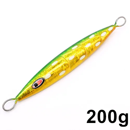 200g-Green Casfun Janpanes медленный джиг 1 шт. 60 г 80 г 110 г 160 г 200 г рыболовные Джиги соленой воды джиг приманка Джеркбейт рыболовные приманки жесткие приманки - Цвет: 200g-Green