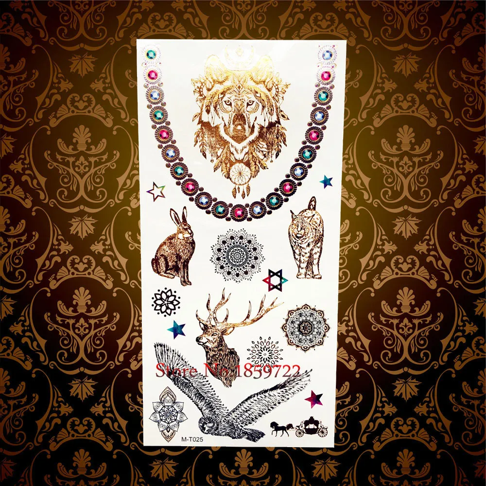 1 шт. Изысканная боди-арт Золотая Серебряная металлическая татуировка для женщин