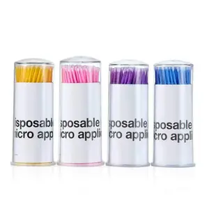 100 шт.компл. одноразовые микрокисти, аппликаторы для наращивания ресниц, удаляют накладные ресницы, ватный тампон