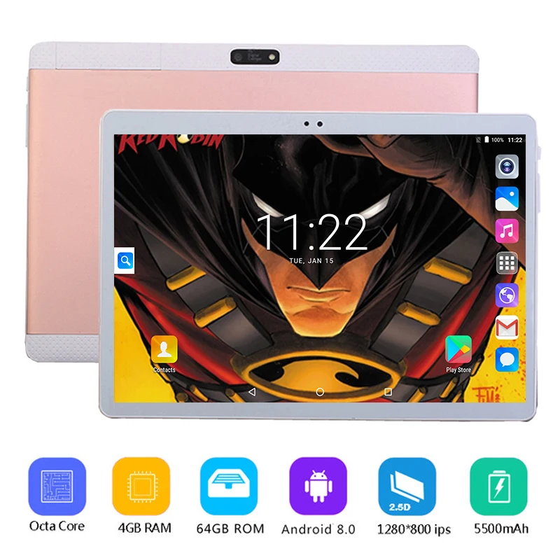 Новинка DHL, Google Play, 10 дюймов, планшетный ПК, 3G, 4G, LTE, Android 8,0, четыре ядра, 4 Гб ram, 64 ГБ rom, WiFi, gps 10,1, 1280*800, ips+ подарок