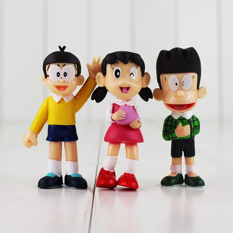 8 шт./лот 5 7 см аниме Doraemon фигурка игрушка Nobita Nobi Big G Honekawa Suneo Dorami мини модель