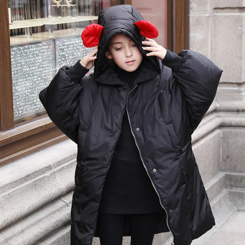 2018 г. Зимняя куртка пуховик для девочек подростков пальто с меховым воротником
