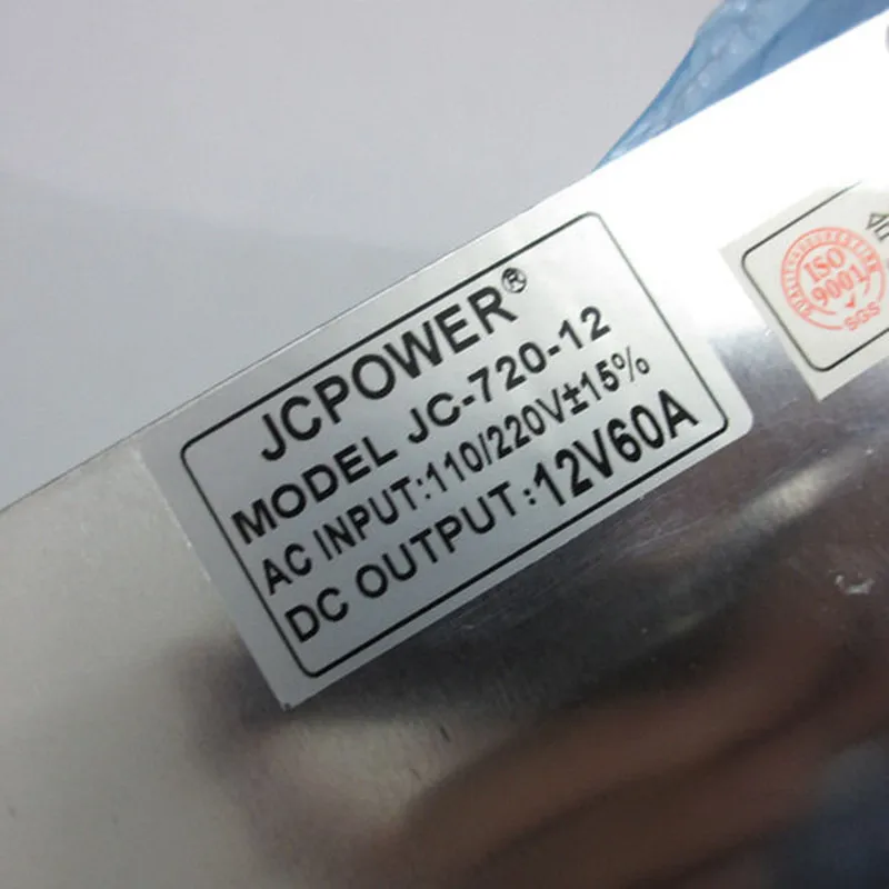 

DC 12V 60A 720W switching power supply for ws2811 5050 3014 2835 5630 6803 3528 led strip AC 100-240V