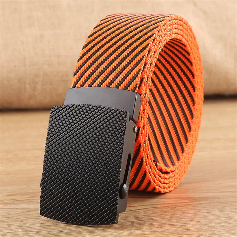 orange twill Нейлоновый Повседневный холщовый ремень высокого качества для мужчин армейский Тактический дизайн тканый мужской ремень 6 цветов Мужской ремень ceinture homme ширина 3,8 см 4 - Цвет: orange twill