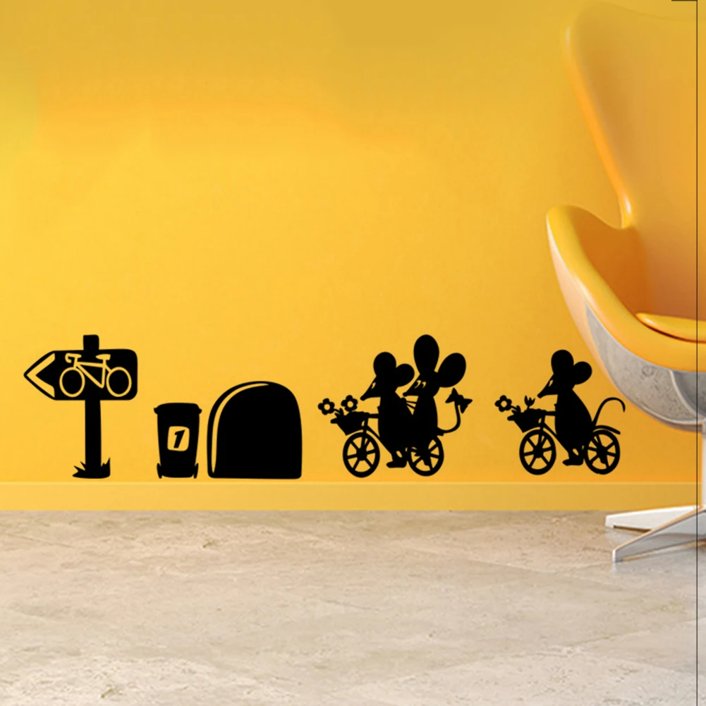 Мультфильм мышь Наклейка на стену Self наклейка водостойкие съемный самоклеющийся