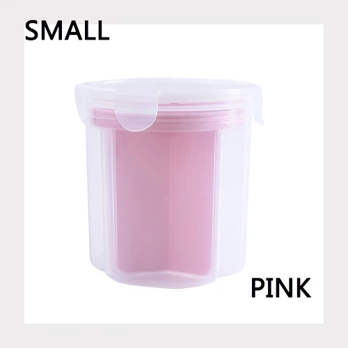 SAMALL-PINK Пищевые для кухни запечатанные банки кухонные зерна контейнер для еды герметичные резервуары для хранения рис бобы отсеки пластиковые ящики для хранения - Цвет: SAMALL-PINK