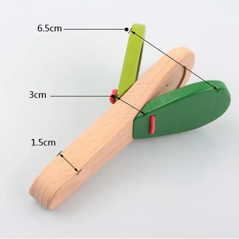 Детская Деревянная Игрушка музыкальный инструмент Castanet Clapper Handle игрушка для