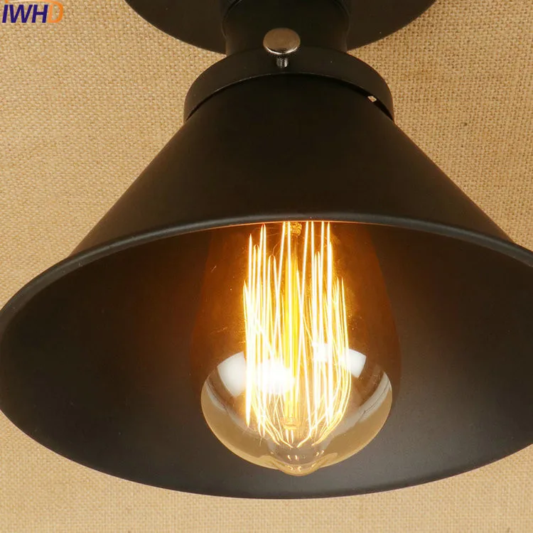 IWHD Серебряный ретро Edison светодиодный потолочный светильник s светильники балкон прихожая промышленный потолочный светильник светильники Лофт стиль светильник ing