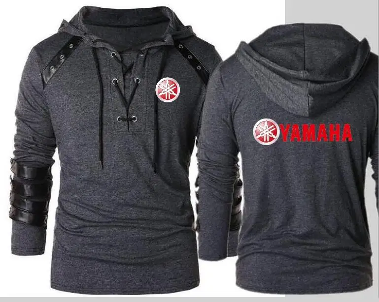 Весна 2019 яхама толстовка с капюшоном на шнурке кожаный лоскутный свитер длинный