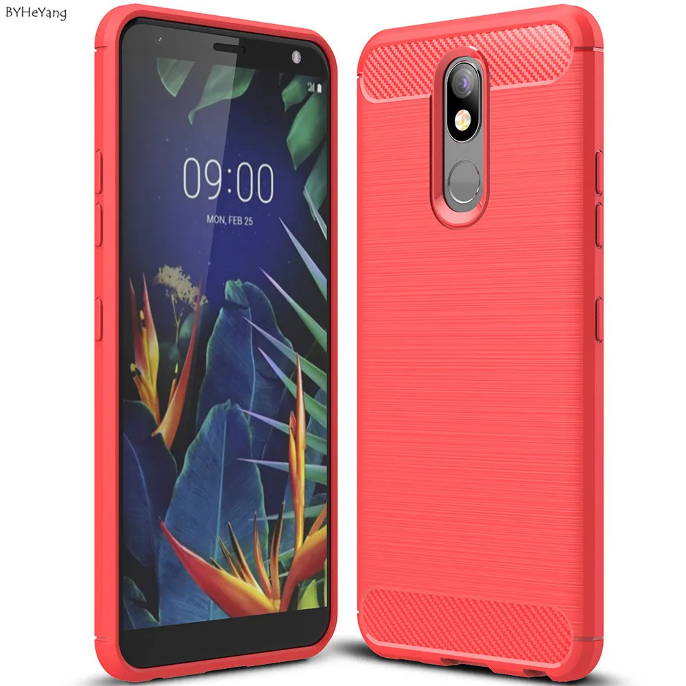 Чехол для LG K40 чехол мягкий силиконовый из углеродного волокна мобильного