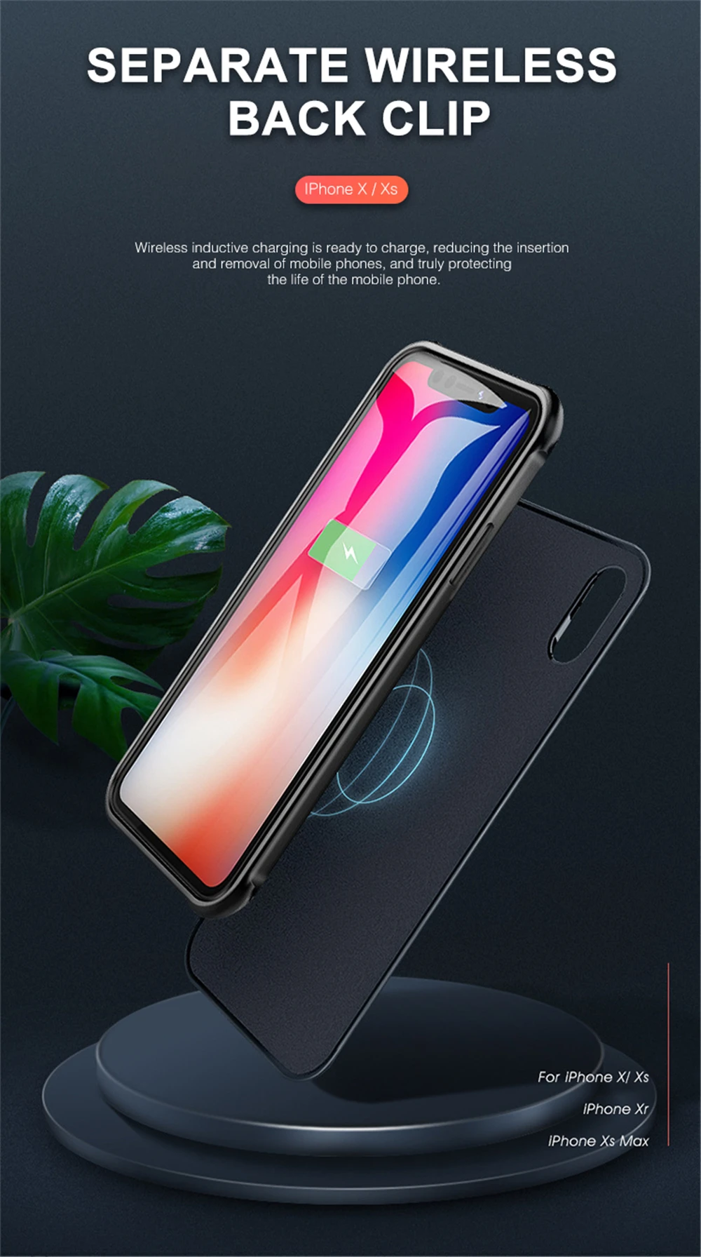 NTSPACE отдельный беспроводной зарядный чехол для аккумулятора для iPhone XS MAX XR чехол для питания для iPhone X XS резервный внешний аккумулятор чехол для зарядки