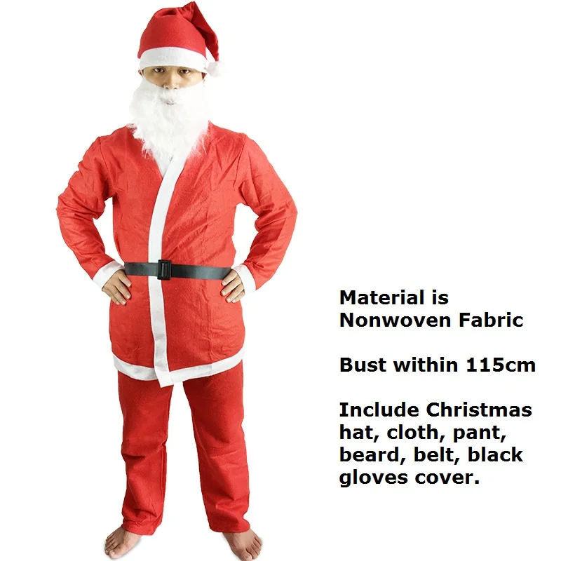Anime Cosplay for Santa Claus Sets with Christmas Hat Dress Bag Vestidos Costume for Adult Merry Christmas in Carnaval Holiday