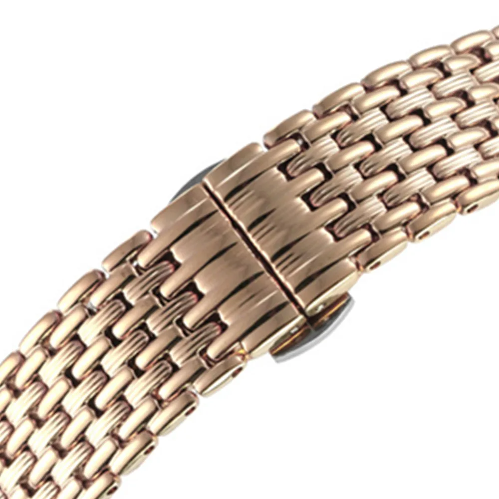 Ultra-thin High quality Men/Women Stainless Stell Watch Strap Band With Deployment Button 12 14 16 18 20 22mm Watchband