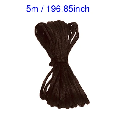 1pcs 5M Black Rope 5 м DIY нейлоновые шнуры 1,5 мм соска зажим цепь для прорезывания зубов ожерелье сделать веревки силиконовые бусины ручной работы атласная Ювелирная нить - Цвет: 1pcs 5M Black Rope