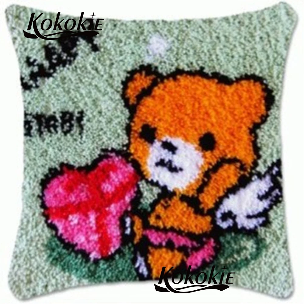 Защелкивающийся крючок медвежонок подушка для вышивки крестиком пряжа