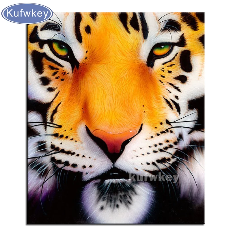 Алмазная 5D Вышивка голова тигра картина из квадратных/круглых страз сделай сам