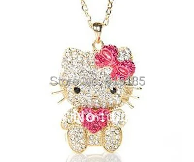Бесплатная Доставка hello kitty оптом ожерелье дешево в розовом бесплатно ювелирного