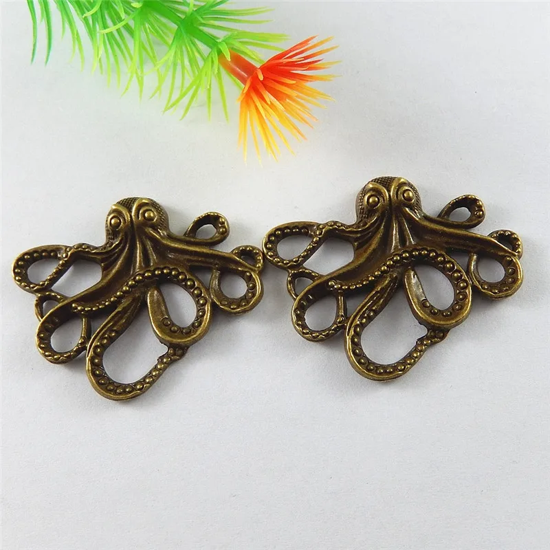 Украшения в виде осьминога 5 шт. антикварная бронза уникальный дизайн коллекция