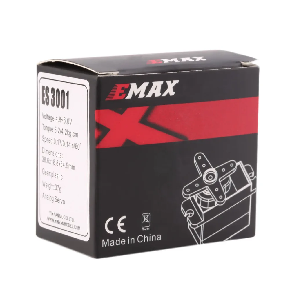 4 шт. Emax ES3001 Стандартный 43g сервопривод RC запчасти ABS Аналоговый для вертолета
