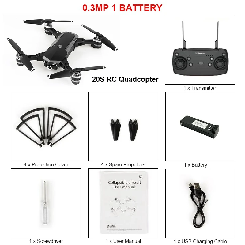 0.3PM 1 battery JDRC JD-20S JD20S/JD-20S PRO WiFi FPV складной Дрон 5PM PRO 2MP 0,3 PM 1080P HD камера RC Квадрокоптер RTF гоночный Дрон VS JD20 - Цвет: 0.3PM 1 battery