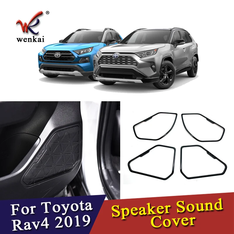 Подходит для Toyota Rav4 2019 2020 ABS Piano Black 2 шт./компл. Внутренняя дверь динамик Звуковая