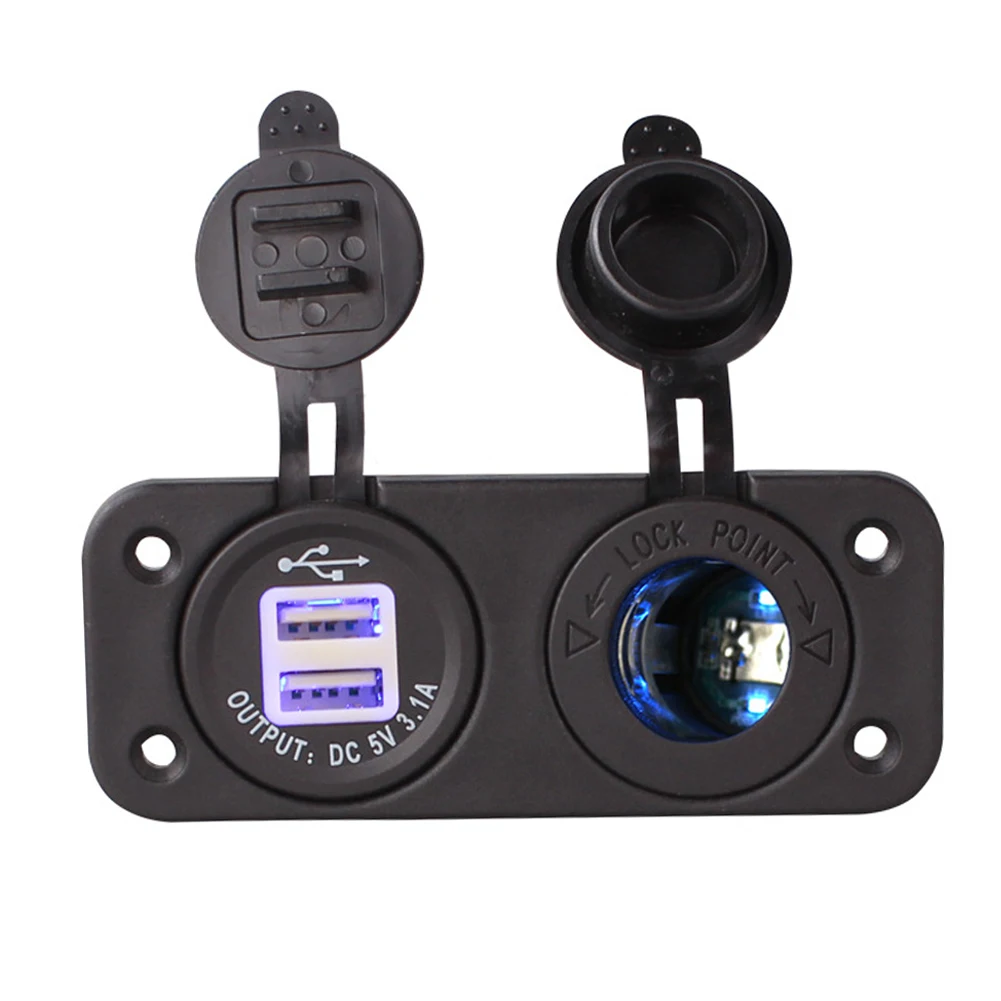 Лодка панель USB мощность автомобиля Мотоцикл вольтметр отверстия прикуривателя