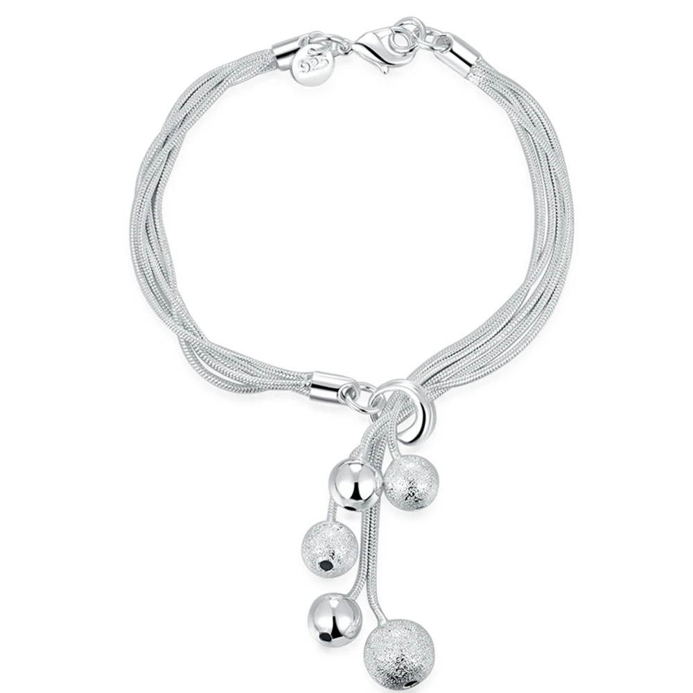 Богемные серебряные многослойные цепочки круглые бусины 20 см браслеты для