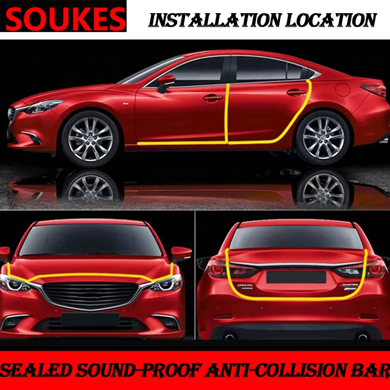 5 м Карбон двери уплотнение Звукоизолированные аварии полосы для Audi A3 A4 B8 A6 Q5 C7 8v B5